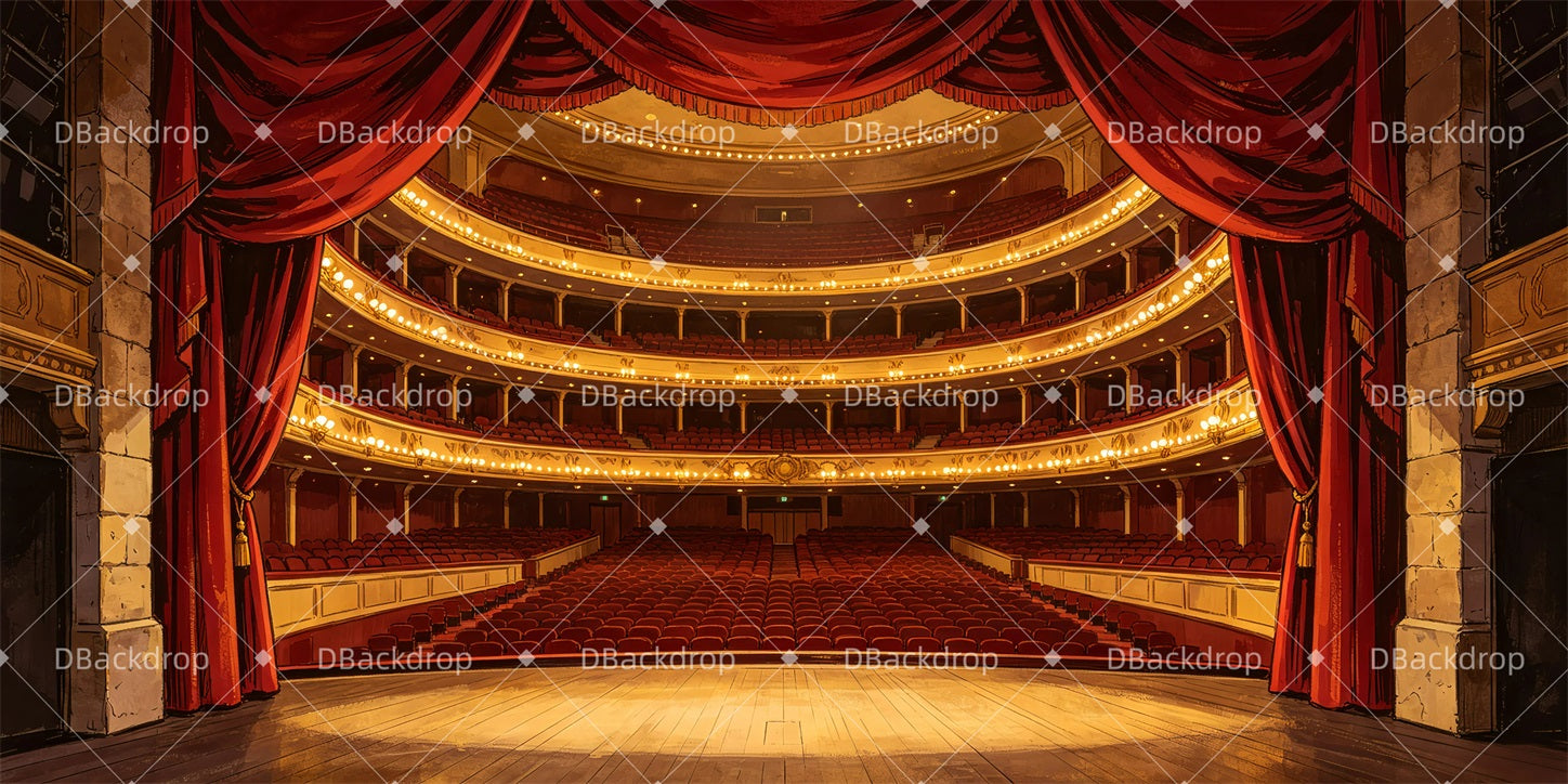 Performance Backdrop Opera Balcony Broadway Stage Backdrops GQ65-T72