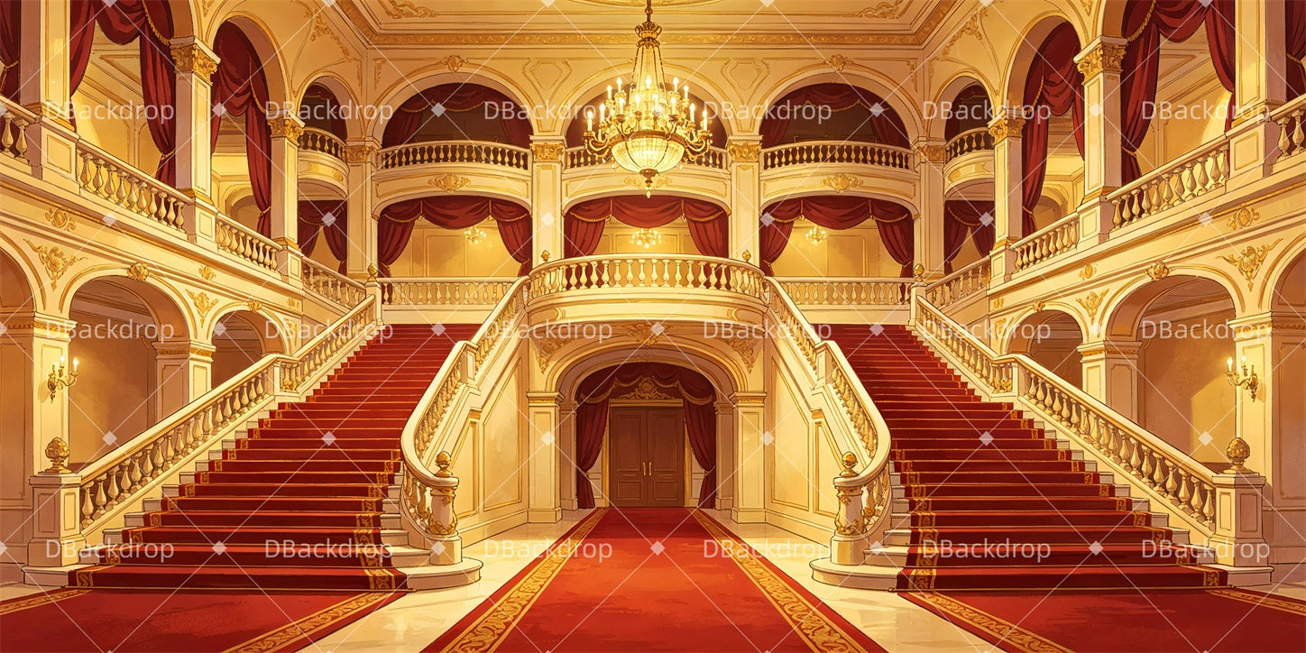 Dance Recital Backdrop Mansion Foyer School Play Backdrop GQ65-T78