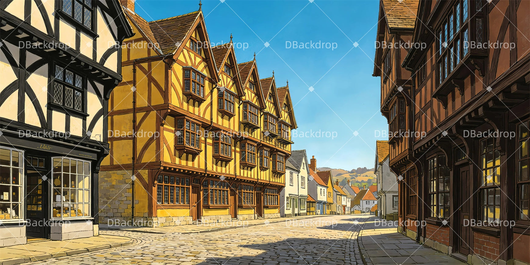 Performance Backdrop European Town Movie Theater Backdrop GQ65-T79