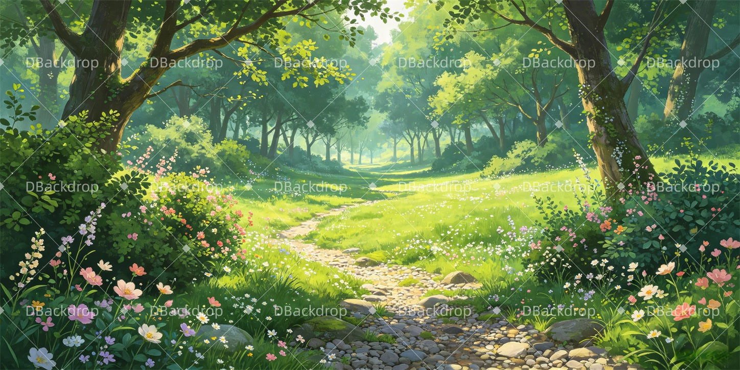 Scenery Backdrops For Theater Forest Path Forest Stage Backdrop GQ65-T84