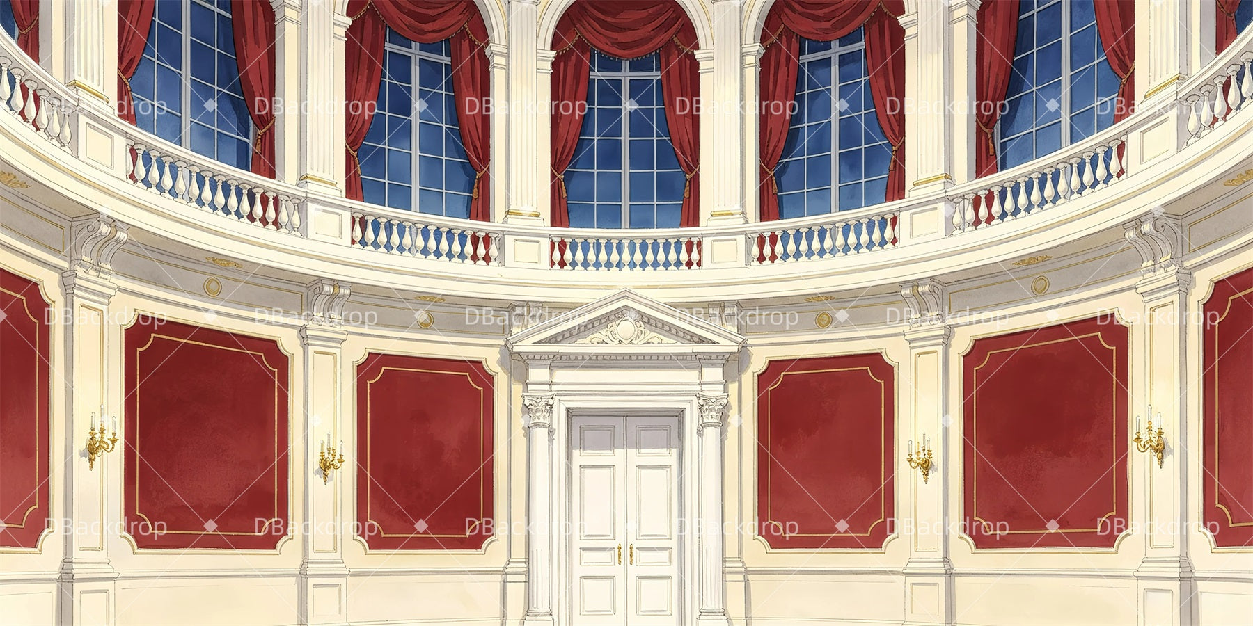 Performance Backdrop Royal Court Hall Professional Stage Backdrops GQ65-T92
