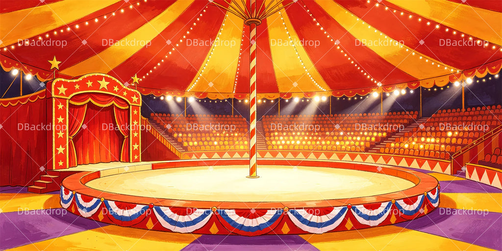 circus tent inside Circus Stage Backdrop Circus Tent Interior Performance Backdrop GQ65-T93