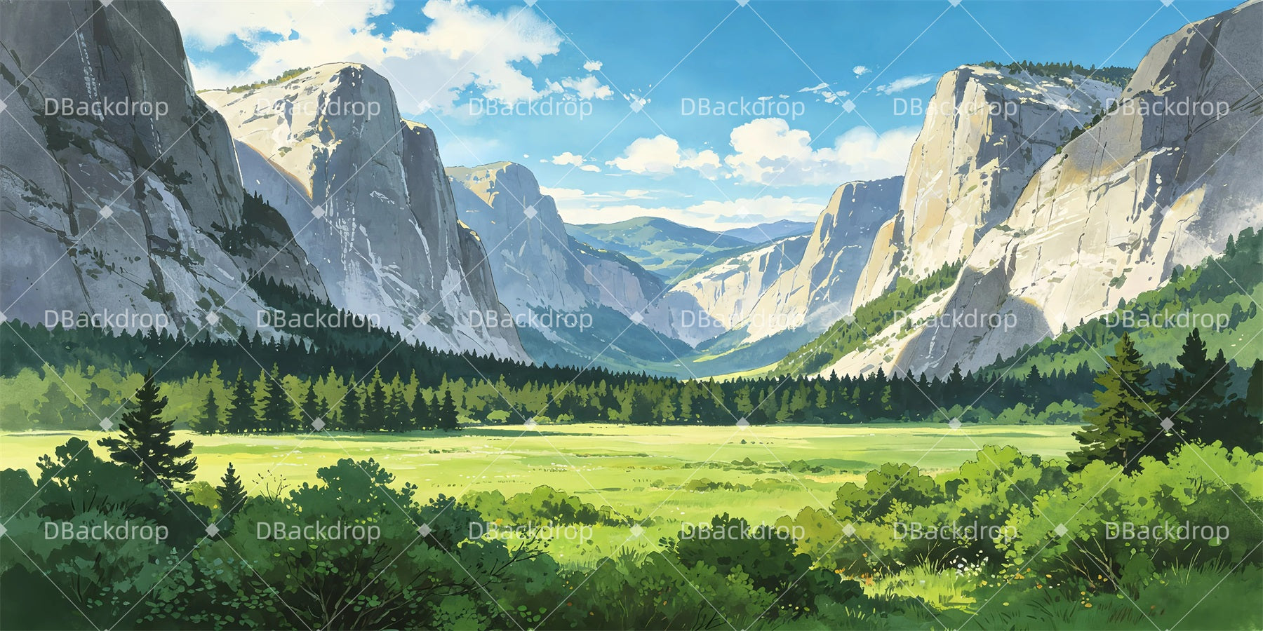Scenery Backdrops For Theater Valley Forest Stage Backdrop Ideas GQ65-T96