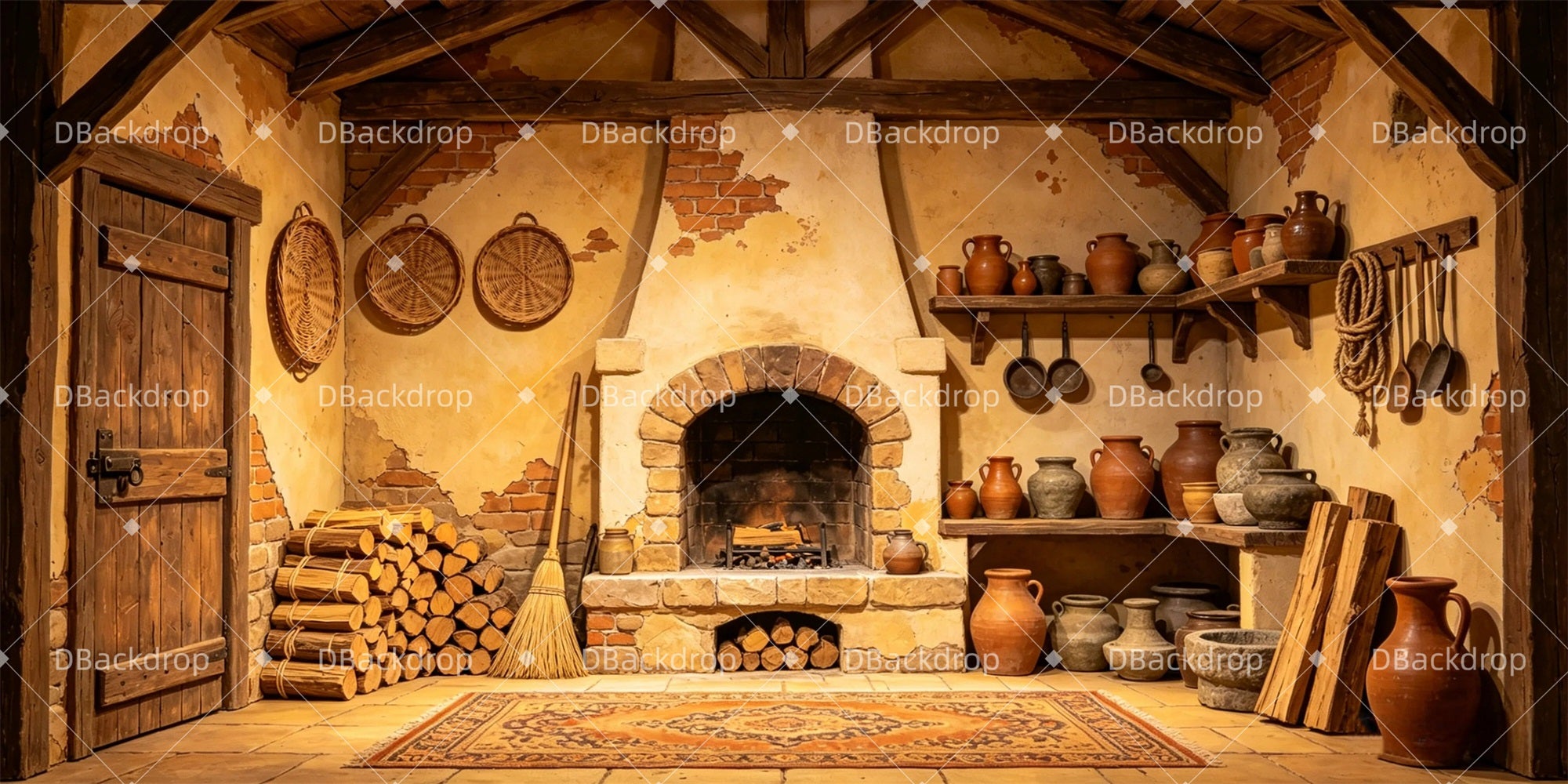 Movie Theater Backdrop Rustic Cottage Stage Backdrop Ideas GQ65-T9