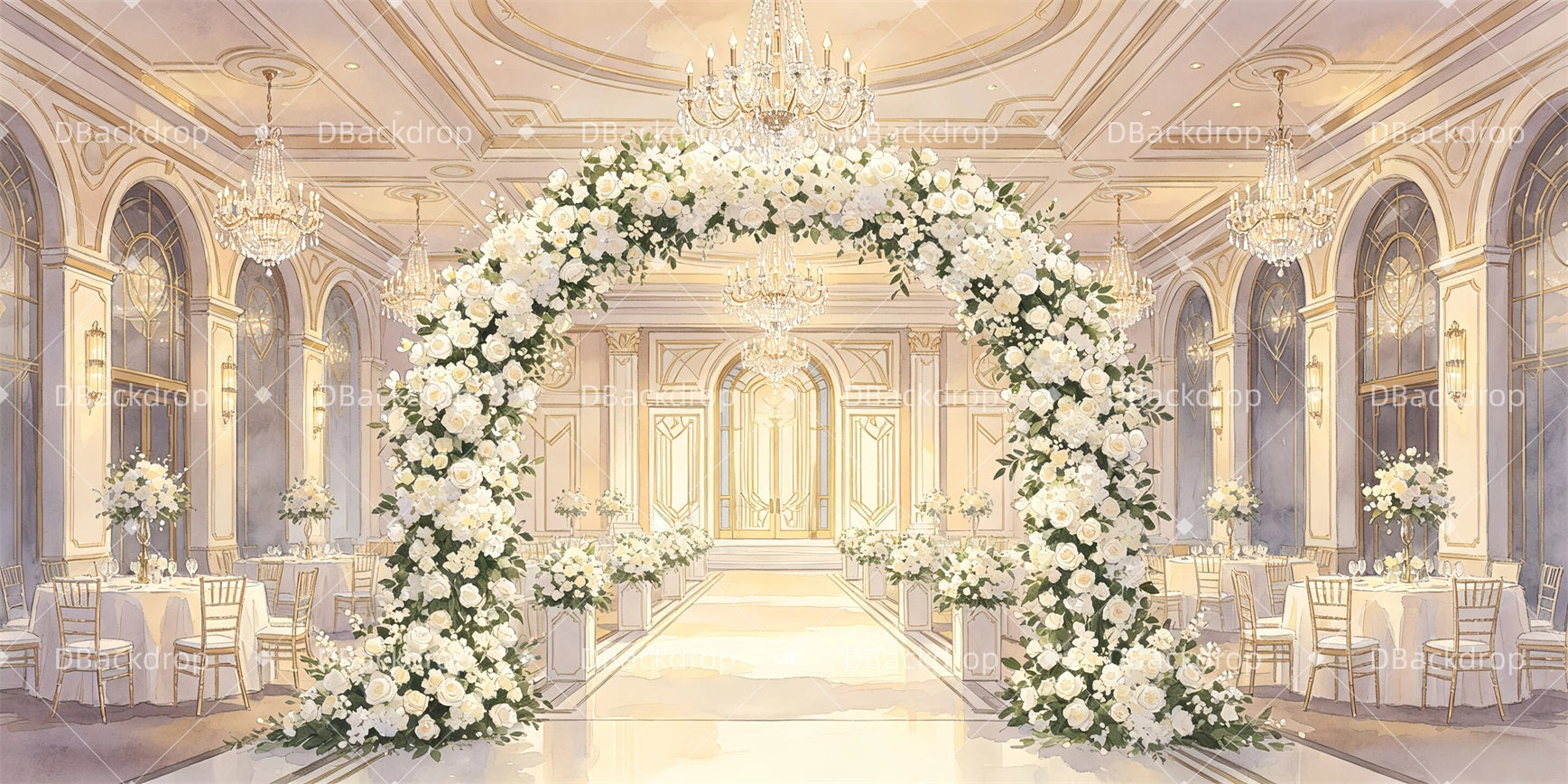 Backdrop For Theater Play Grand Wedding Stage Backdrops GQ66-T20