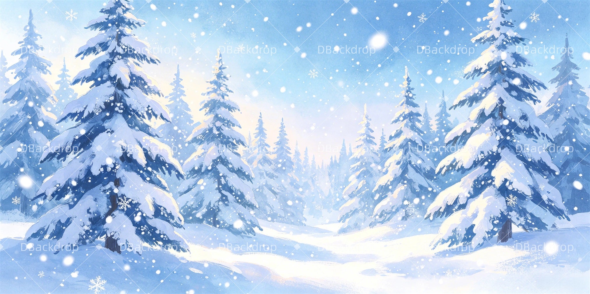 Forest Stage Backdrop Narnia Snow Forest Stage Scenery Backdrops GQ66-T42
