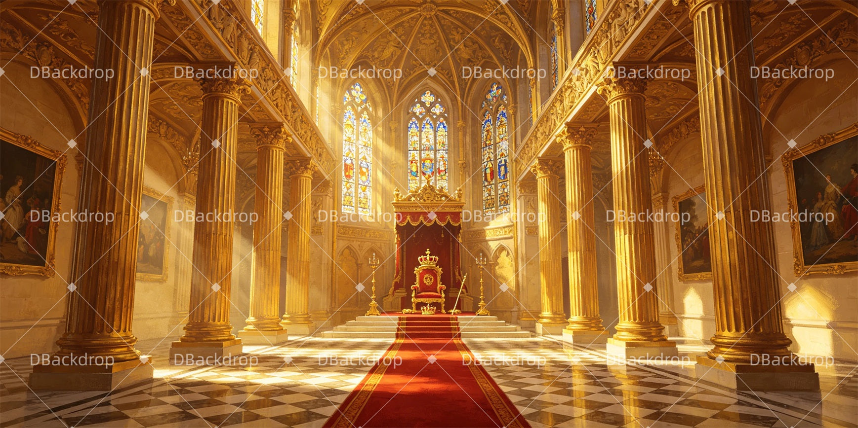 Church Stage Backdrops Coronation Throne Hall Backdrops Theater GQ66-T50
