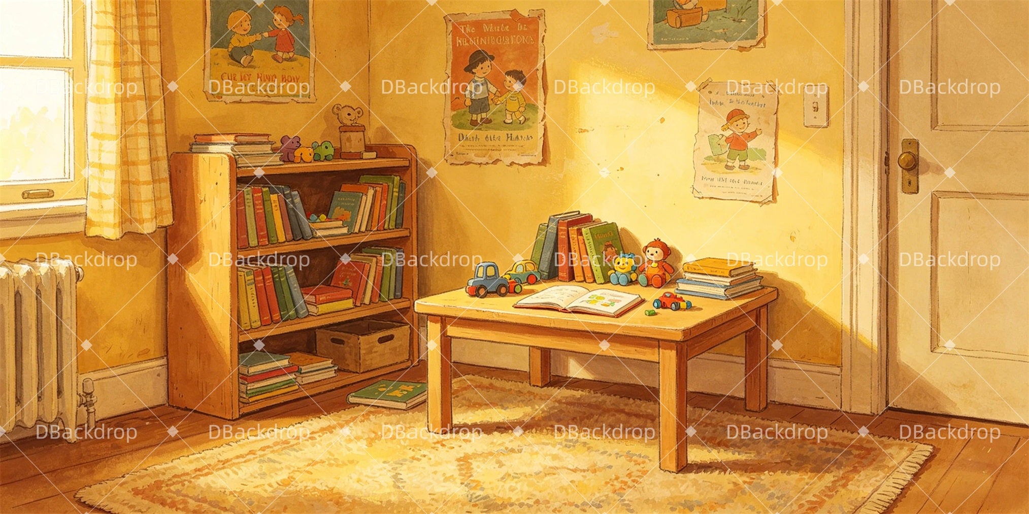 School Play Backdrop Childhood Study Corner Theater Stage Backdrops GQ66-T63