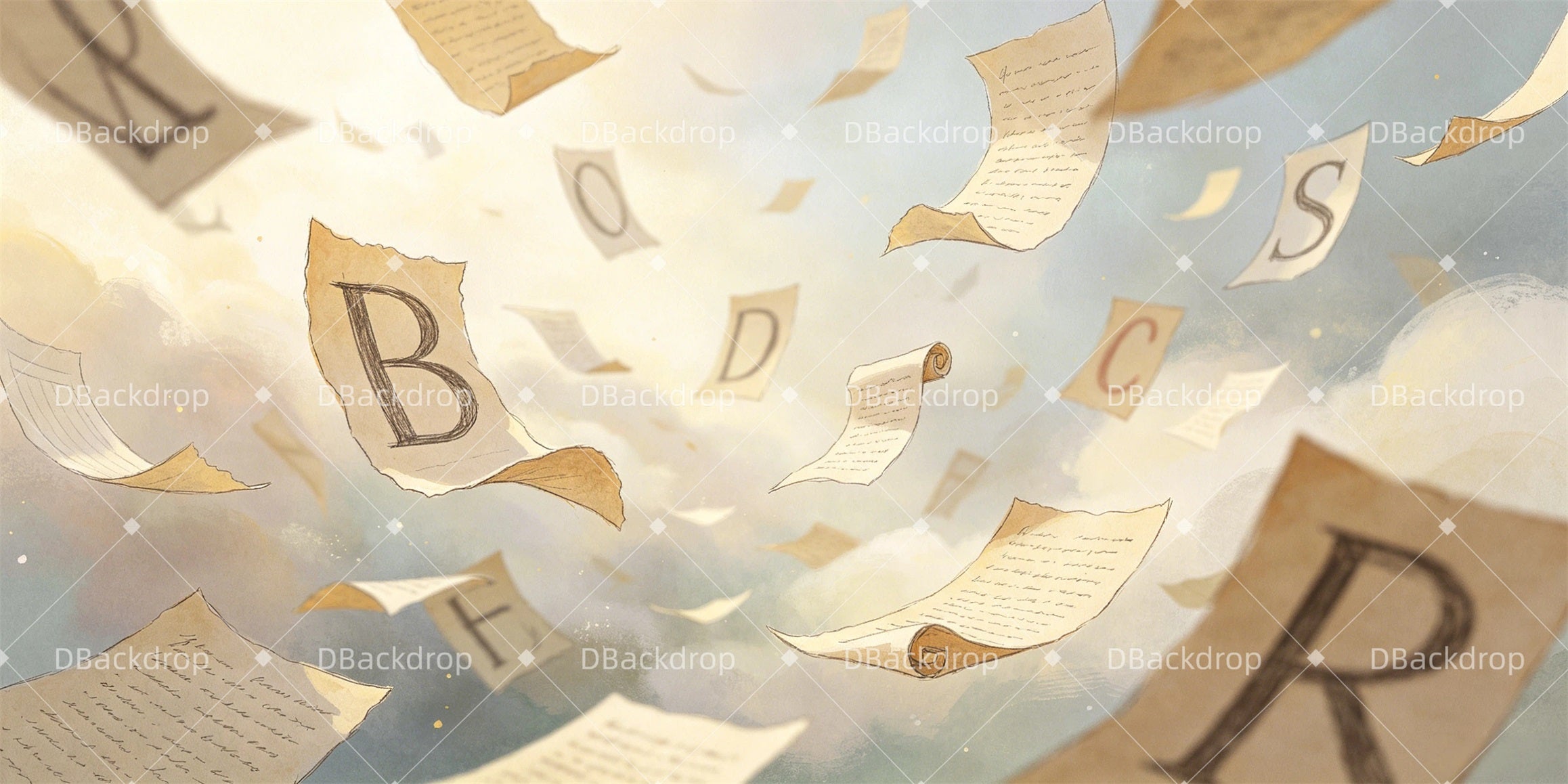 Theater Backdrop Floating Letters Professional Stage Backdrops GQ66-T6