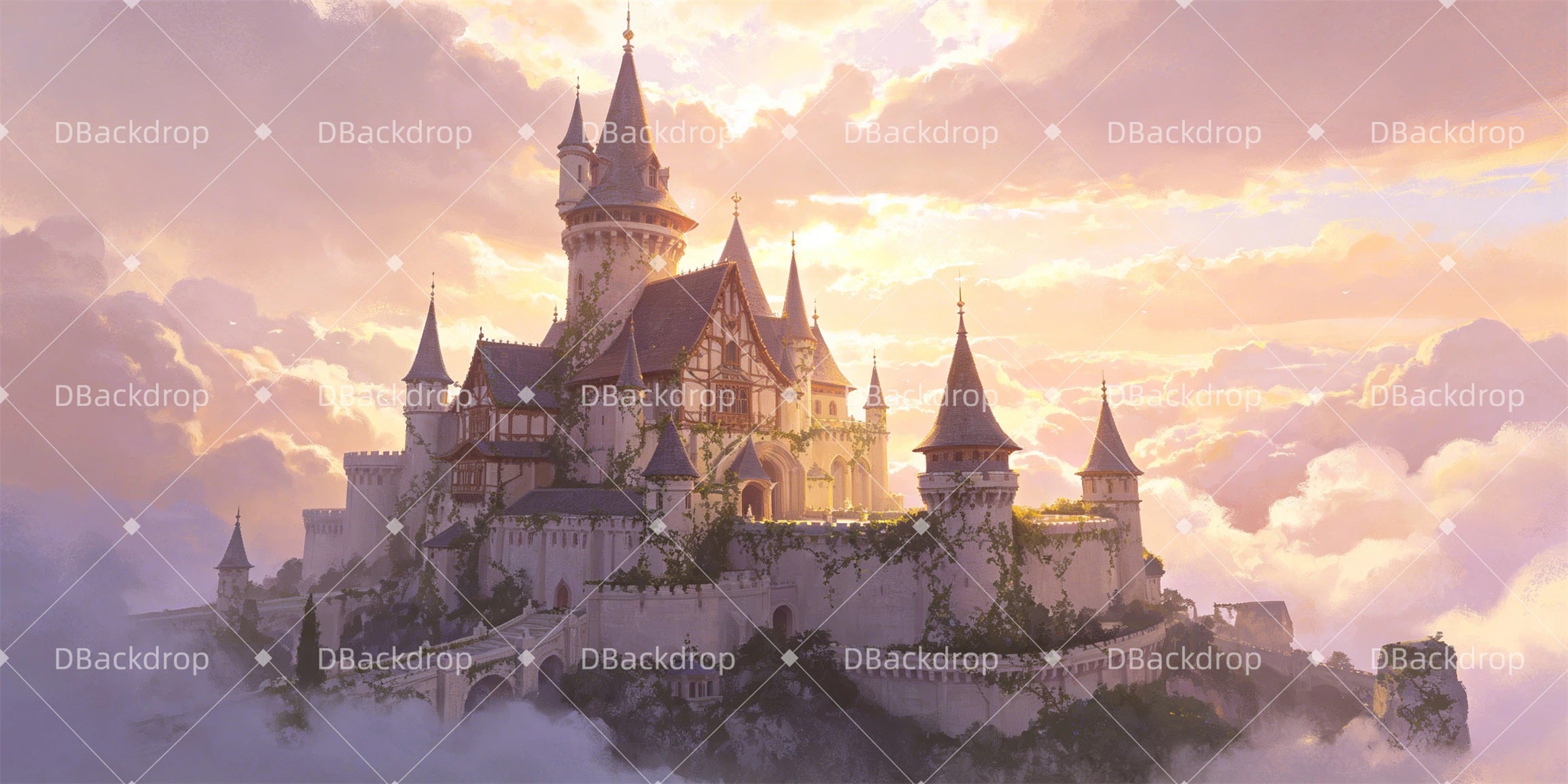 Backdrop For Theater Play Medieval Dream Castle Stage Backdrop GQ66-T74