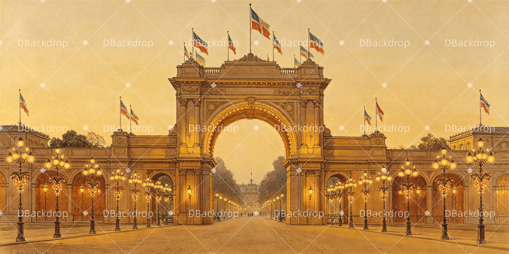 Movie Theater Backdrop World's Fair Entrance Stage Backdrops GQ66-T84