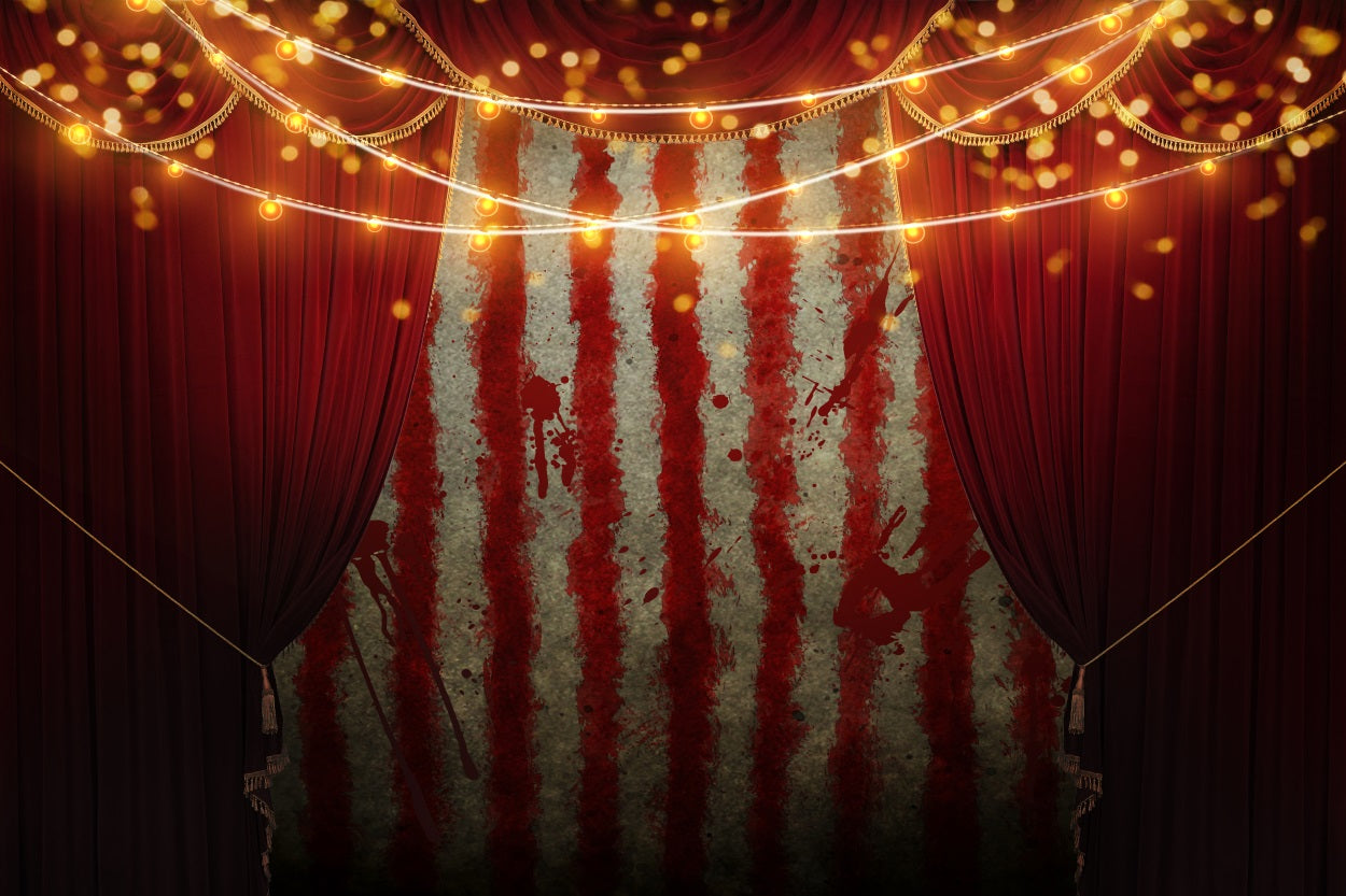 Halloween Bloody Circus Curtain Backdrop Garage Door Halloween Banner GQ67-16