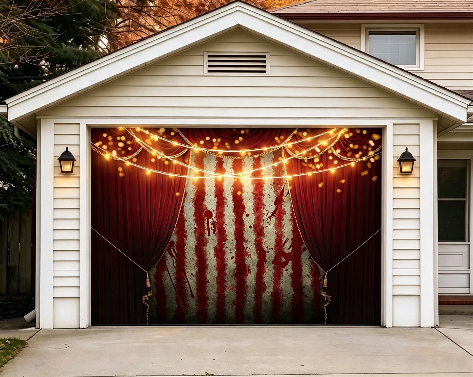 Halloween Bloody Circus Curtain Backdrop Garage Door Halloween Banner GQ67-16-1 car