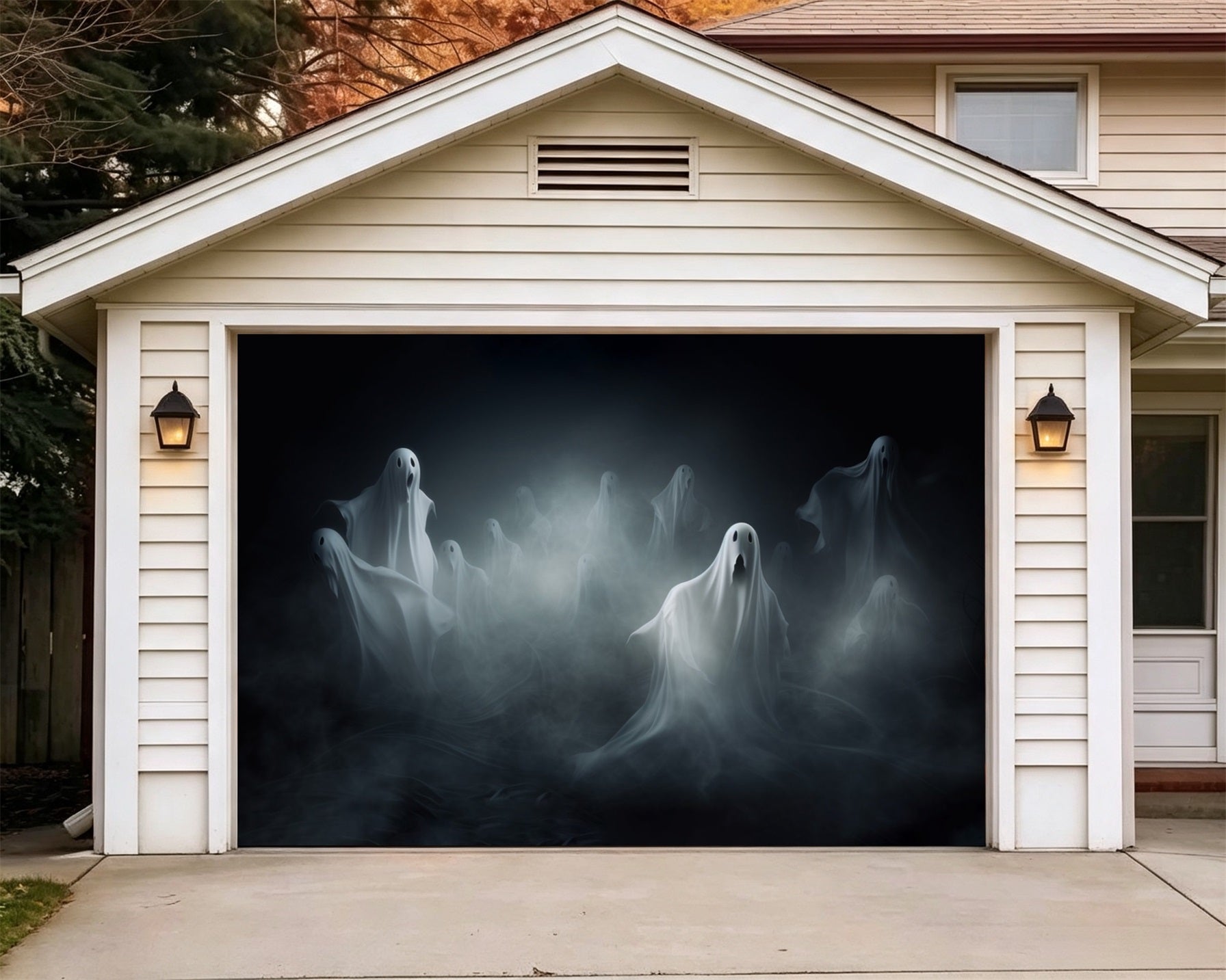 Halloween Horror Backdrop Spectral Ghost Mist Halloween Outdoor Garage Decor GQ67-20-1 car