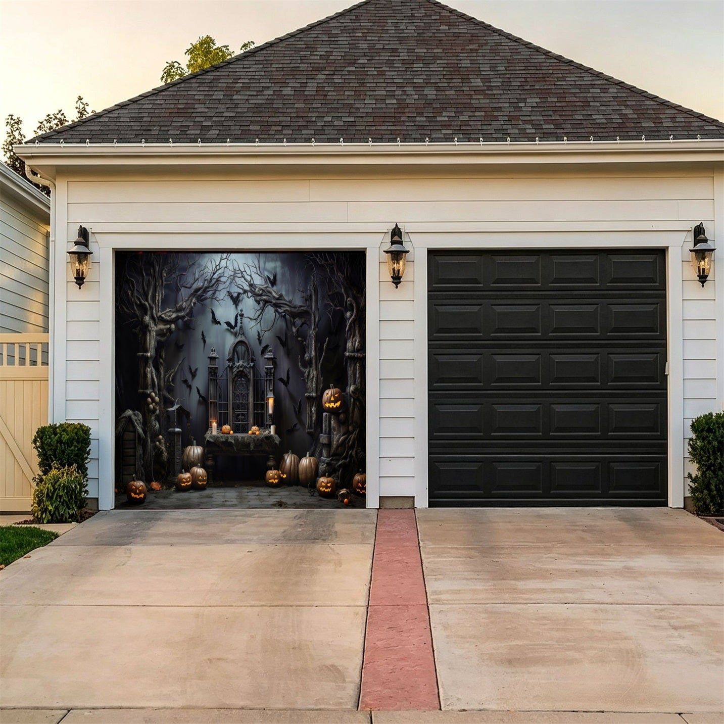 Halloween Bat Pumpkin Gothic Altar Spooky Backdrop Halloween Garage Door Decor GQ67-22