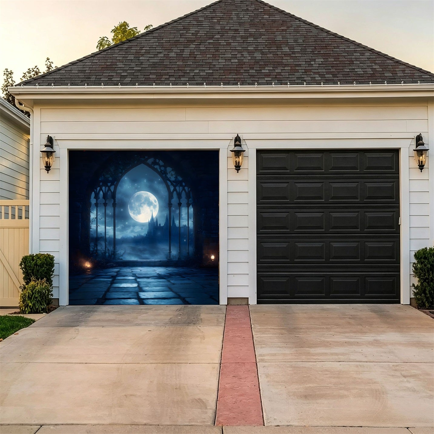 Halloween Moonlit Gothic Castle Backdrop Garage Door Decor GQ67-25