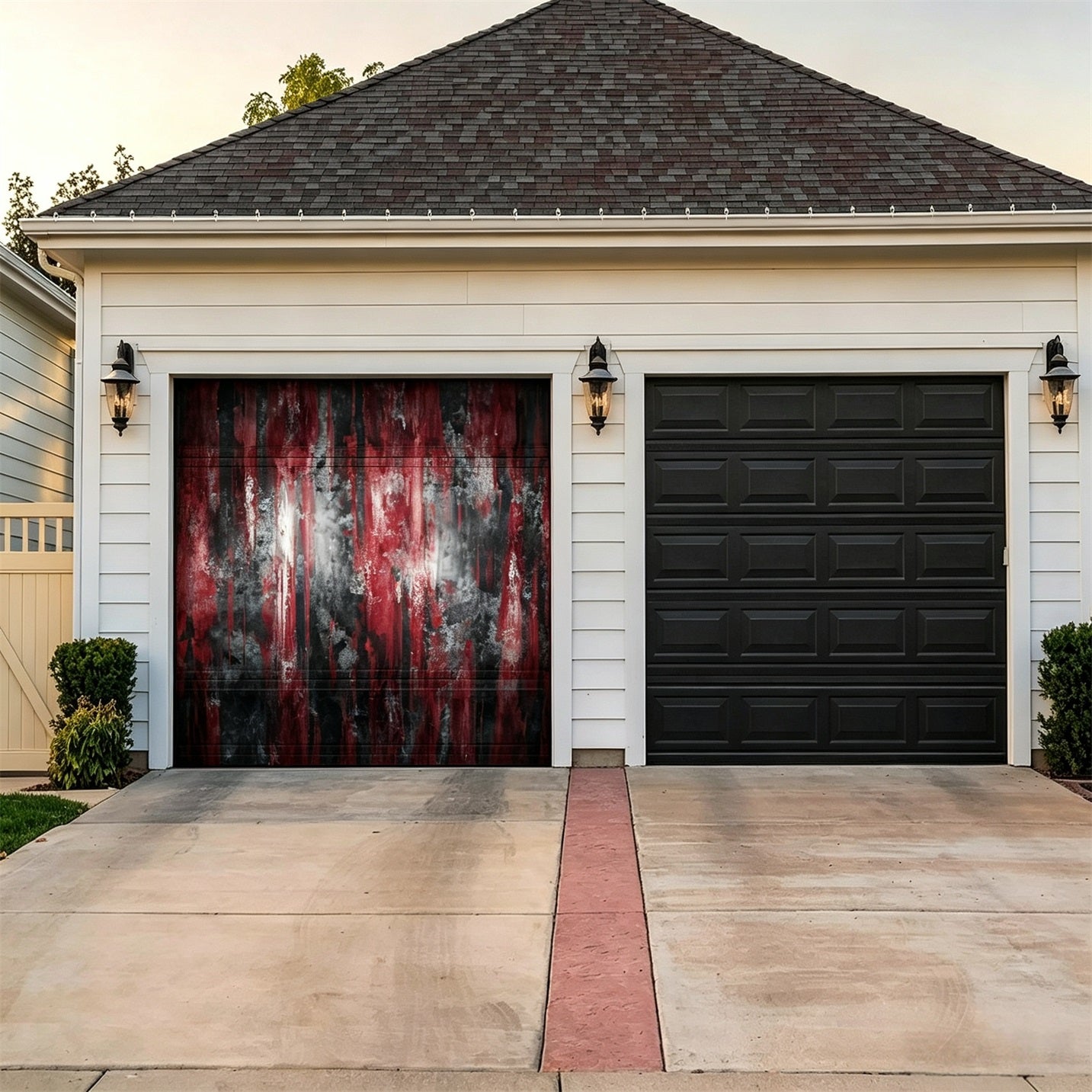 Scary Halloween Crimson Black Grunge Texture Garage Door Backdrop GQ67-43