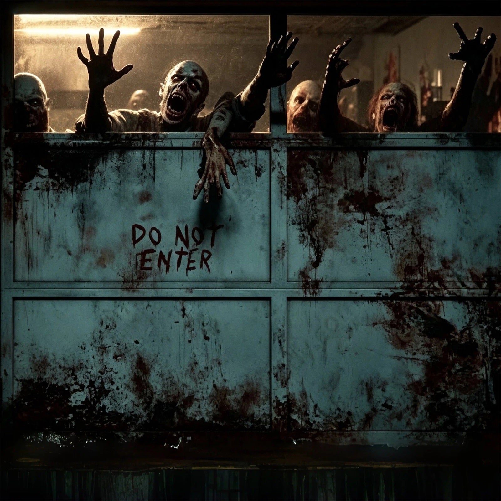 Zombie Halloween Garage Door Decor Bloody Ward Barricade Halloween Garage Door Cover GQ67-51-1 car