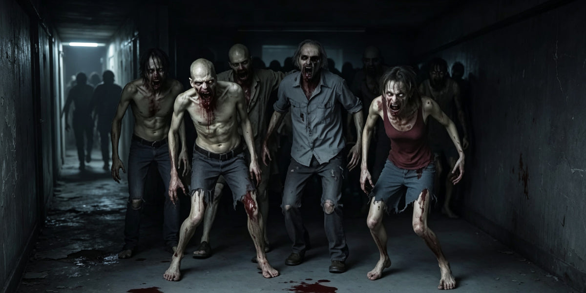 Zombie Halloween Garage Door Decor Raging Hospital Corridor Halloween Garage Door Decoration GQ67-53-2 car