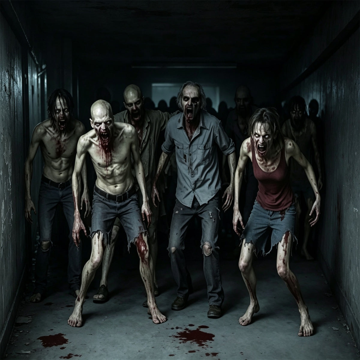 Zombie Halloween Garage Door Decor Raging Hospital Corridor Halloween Garage Door Decoration GQ67-53-1 car