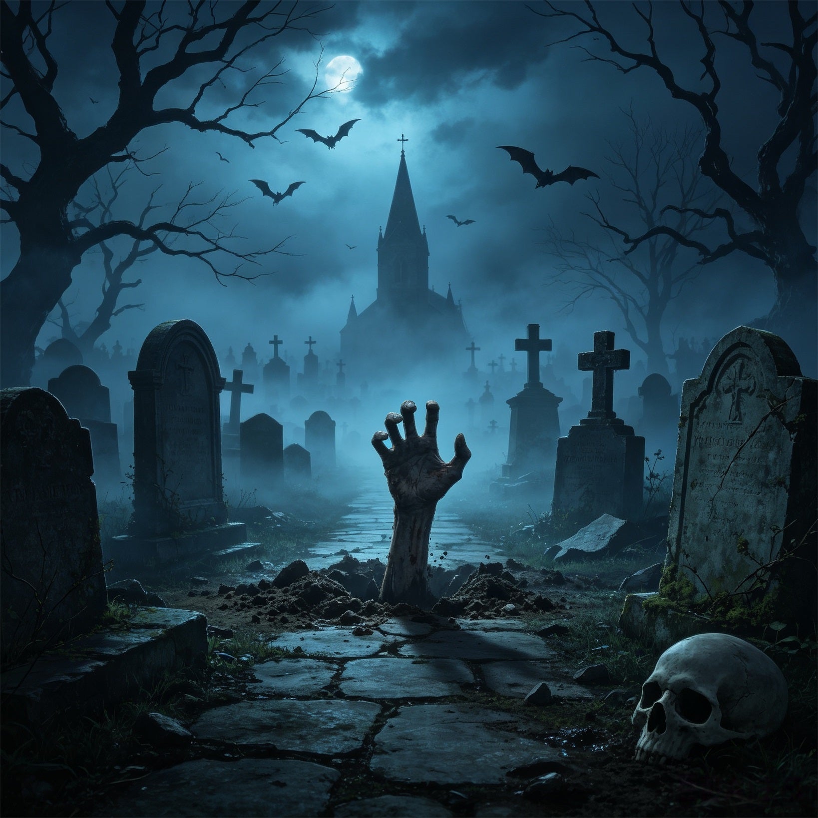 Graveyard Halloween Garage Door Cover Rising Undead Hand Halloween Porch Garage Door Decor GQ67-58-1 car