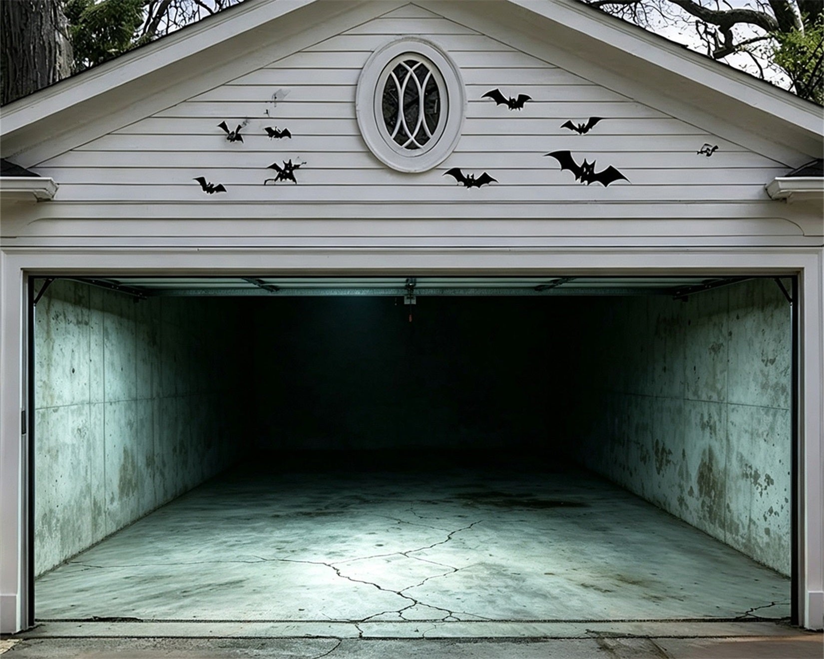 Creepy Halloween Garage Door Decor Dark Concrete Garage Halloween Garage Door Banner GQ67-61-2 car