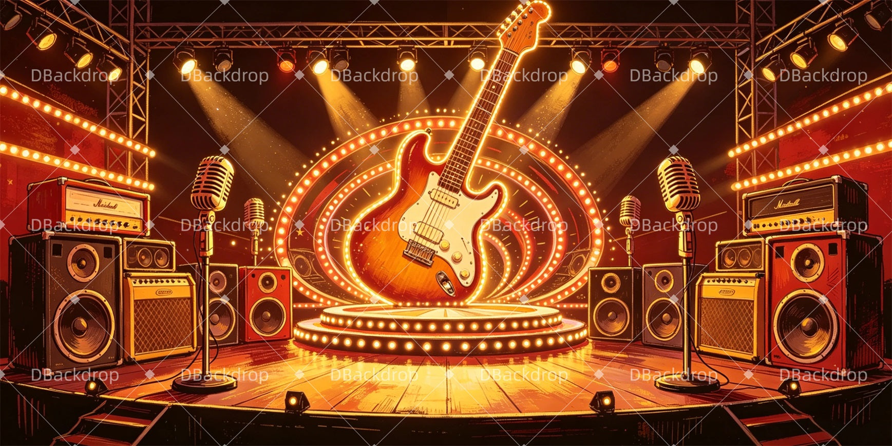 Broadway Stage Backdrop Rock Explosion Stage Musical Backdrops GQ67-T2