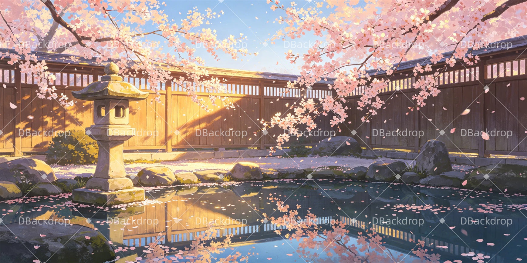 Stage Backdrops Serene Garden Scenery Backdrops For Theater GQ67-T40