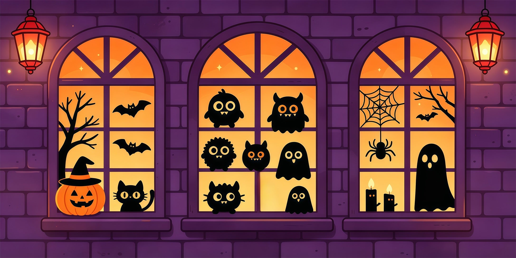Bat Halloween Garage Door Cover Cute Monster Window Display Halloween Outdoor Garage Decorations GQ68-10-2 car