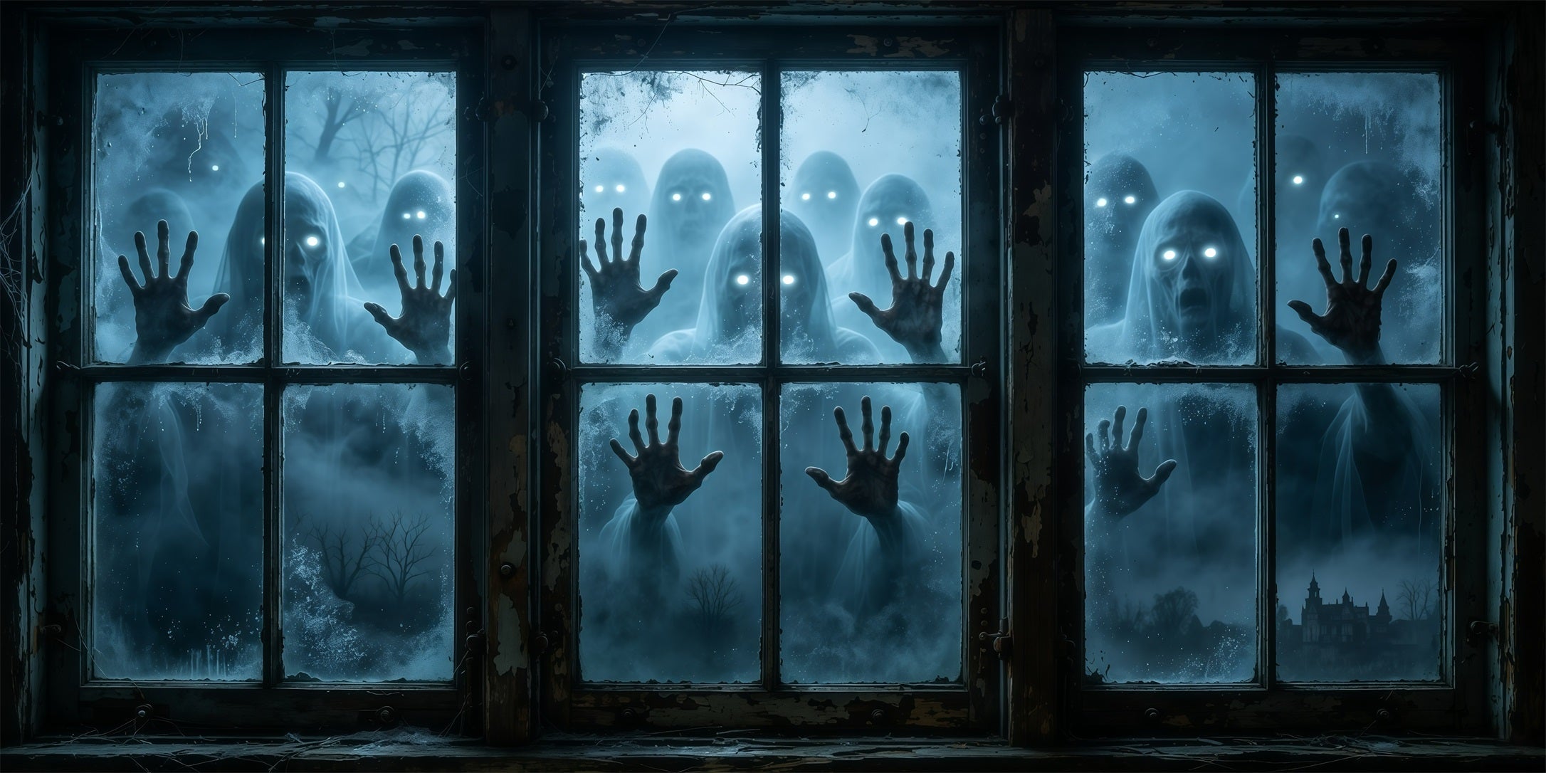 Zombie Halloween Garage Door Decor Glowing Ghost Haunted Window Halloween House Garage Decorations GQ68-11-2 car