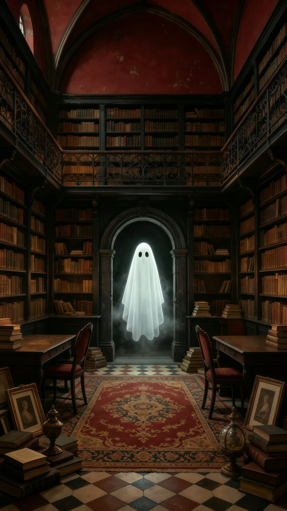 Haunted Library Door Ghost Library Corridor Haunted Door Cover GQ68-32