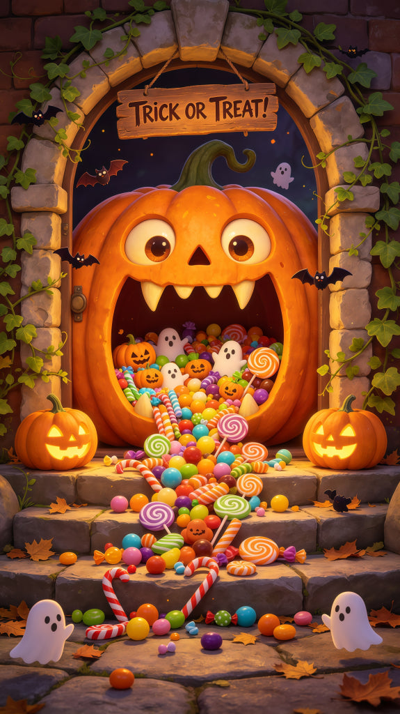 Candy Halloween Door Pumpkin Candy Portal Large Halloween Door Banner GQ68-36