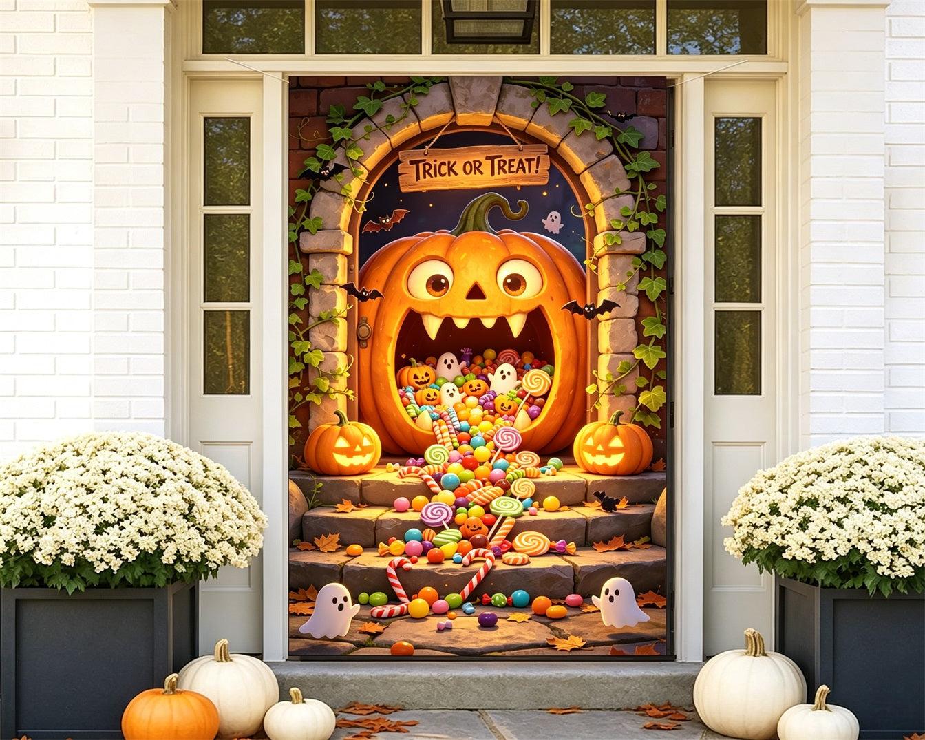 Candy Halloween Door Pumpkin Candy Portal Large Halloween Door Banner GQ68-36