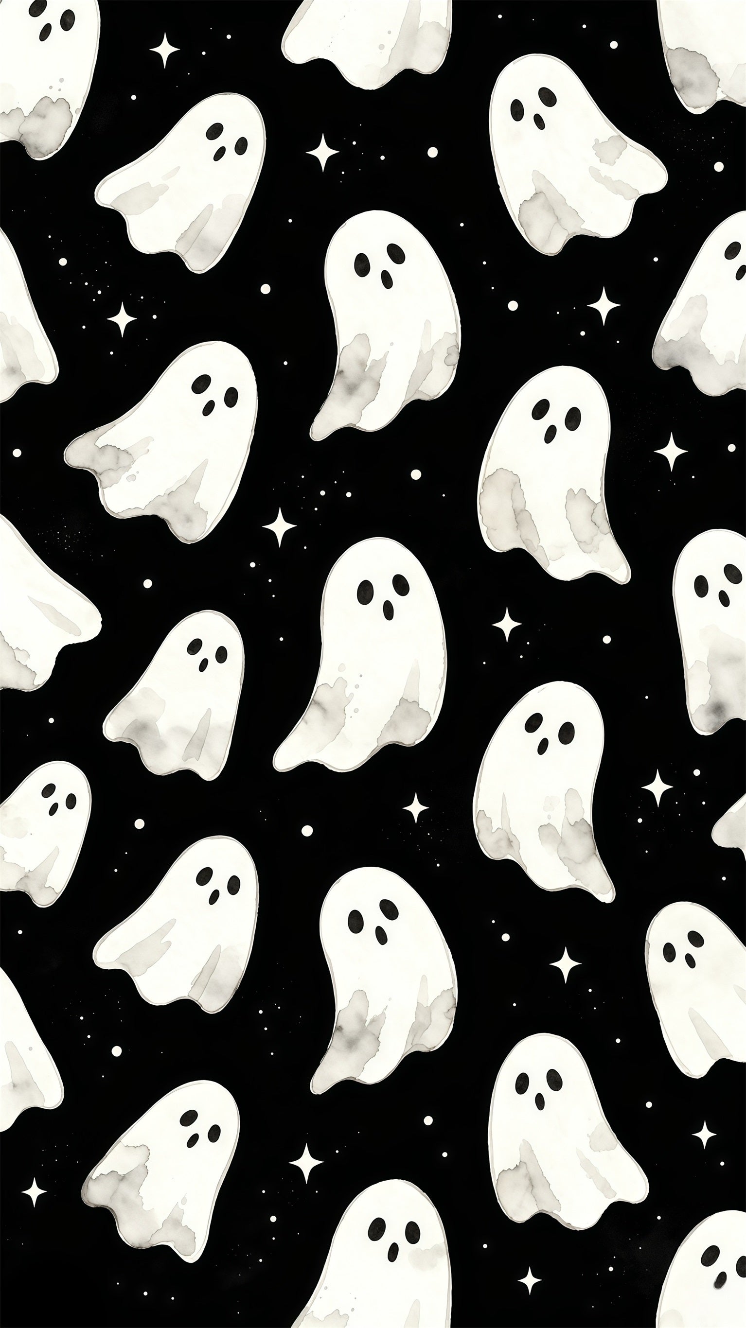 Ghost Gathering Door Watercolor Ghost Pattern Halloween Door Mural GQ68-45