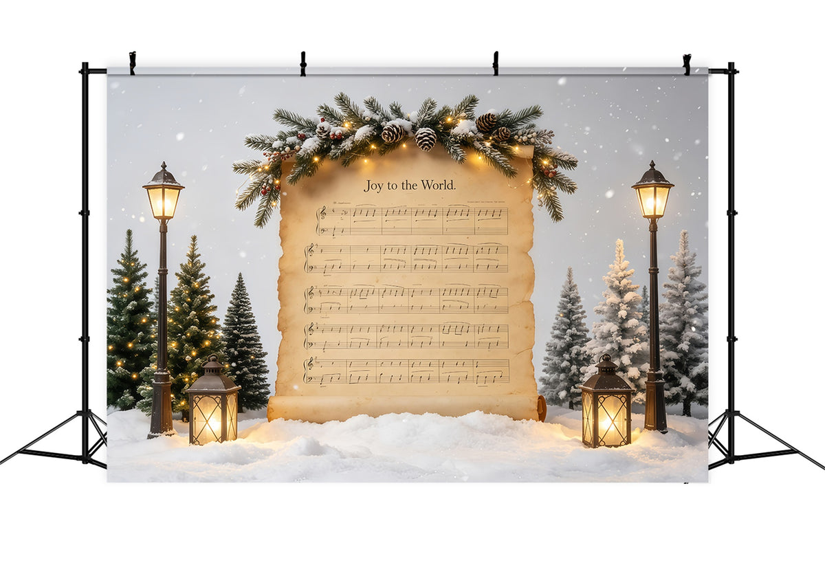 Christmas Song Backdrop Joy to the World Music Backdrop Christmas GQ68-82