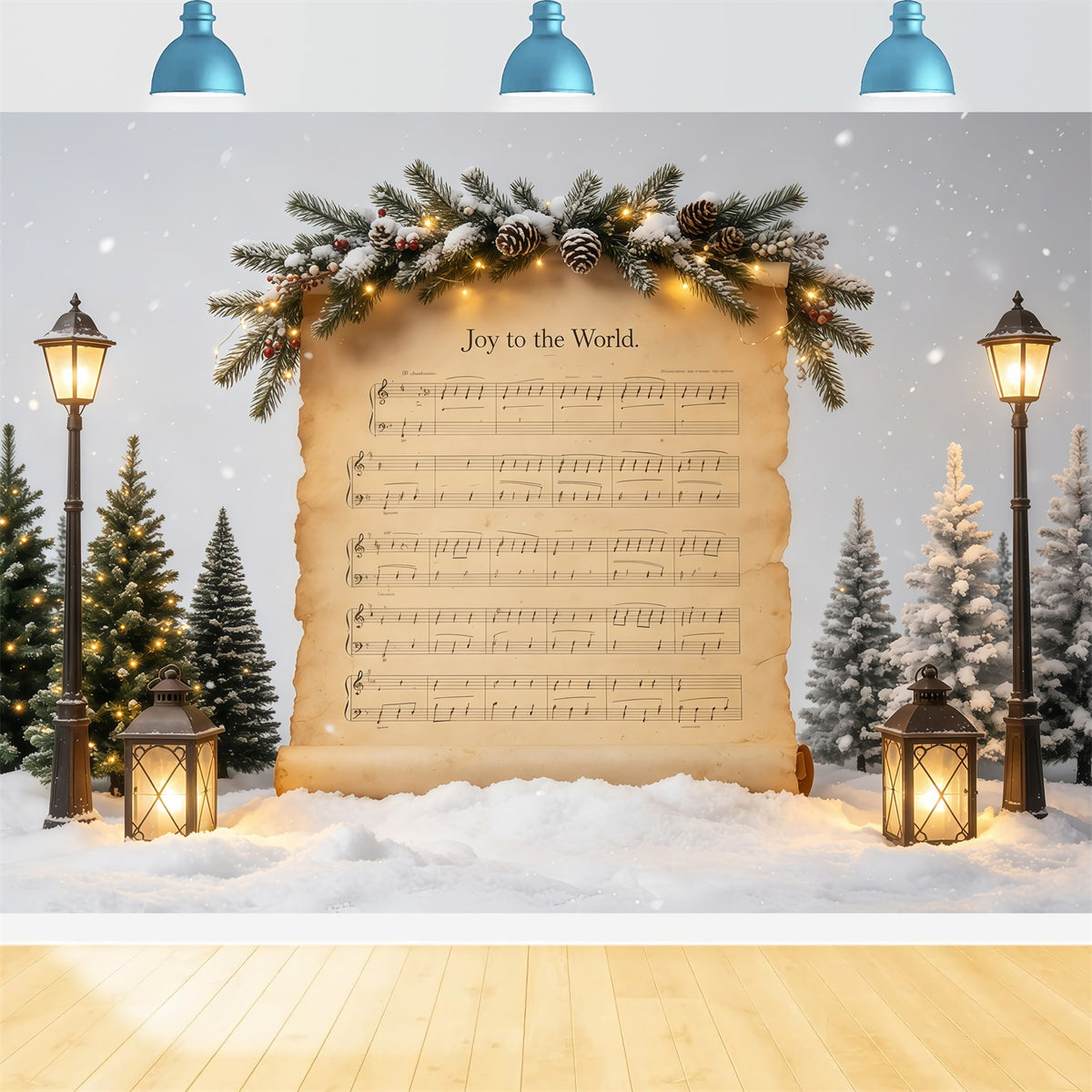 Christmas Song Backdrop Joy to the World Music Backdrop Christmas GQ68-82
