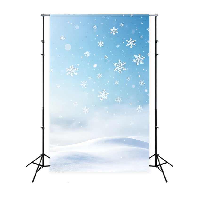 Christmas Snowflake Backdrop Snow Winter Sky Bokeh Christmas Muslin Backdrops GQ69-55