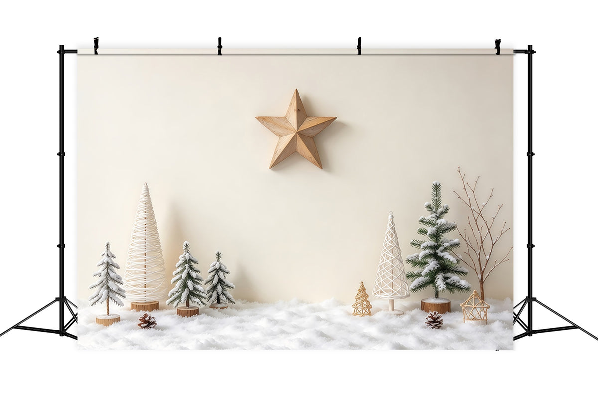 Photography High Resolution Christmas Backdrop Minimal Winter Star Display Simple Christmas Photo Backdrop GQ69-86