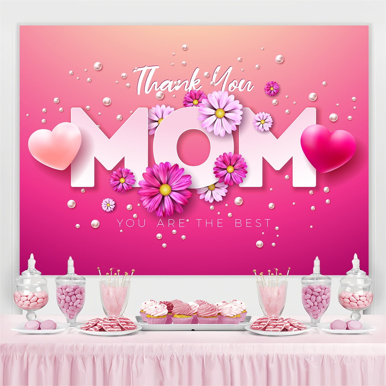 Backdrops For Mothers Day Pearl Blossom Personalised Backdrop GTY3-191