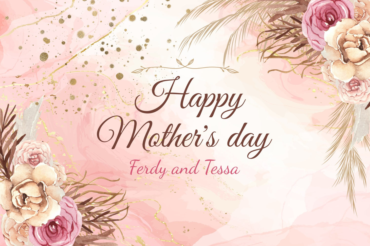 Backdrop For Mother's Day Sparkle Rose Personalized Backdrop GTY3-206