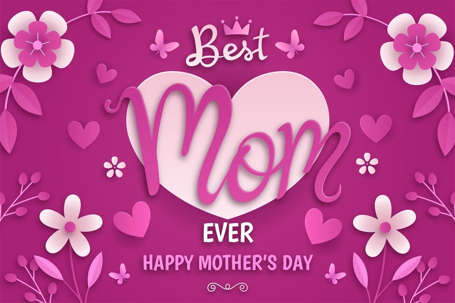 Backdrops For Mother's Day Elegant Heart Flower Customized Backdrop GT