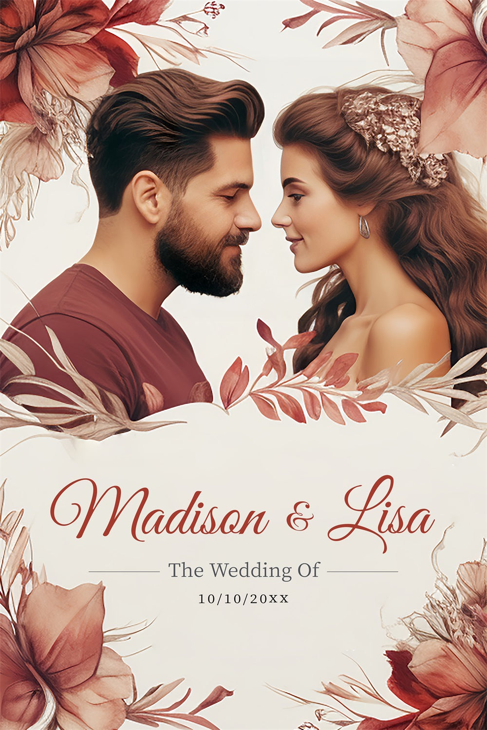 Backdrop For Wedding Dreamy Floral Custom Backdrop GTY3-279