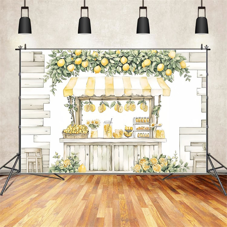 Lemon Backdrop Rustic Lemonade Stand Summer Backdrop GTY3-392