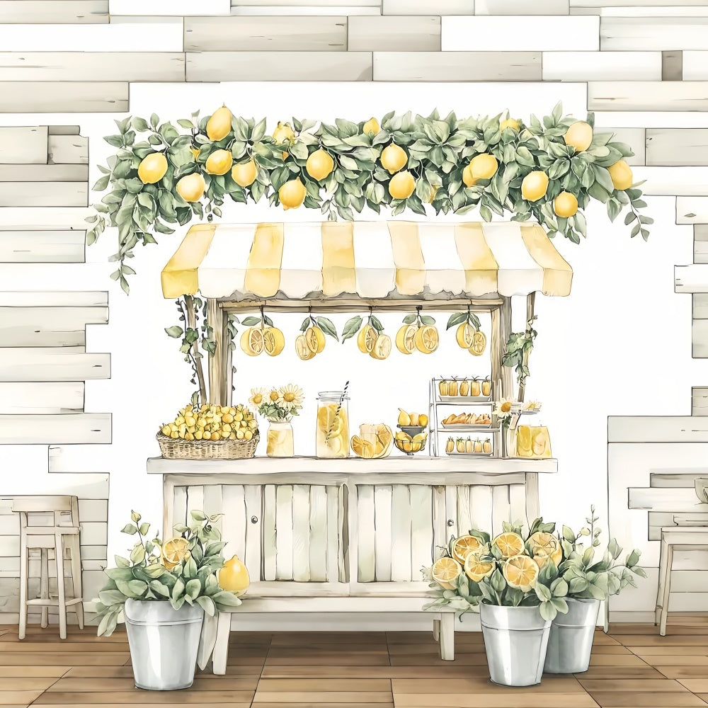 Lemon Backdrop Rustic Lemonade Stand Summer Backdrop GTY3-392