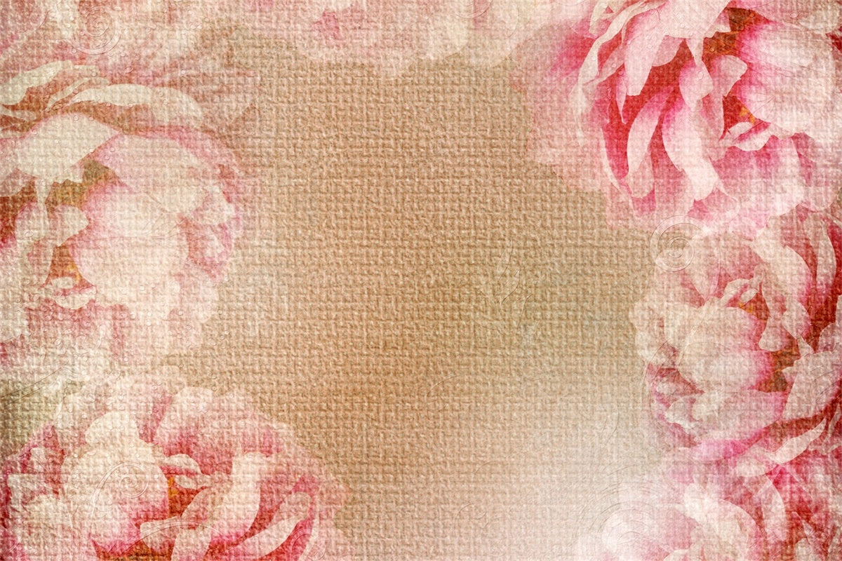 Portrait Backdrops Vintage Floral Canvas Beige Backdrop GTY3-82