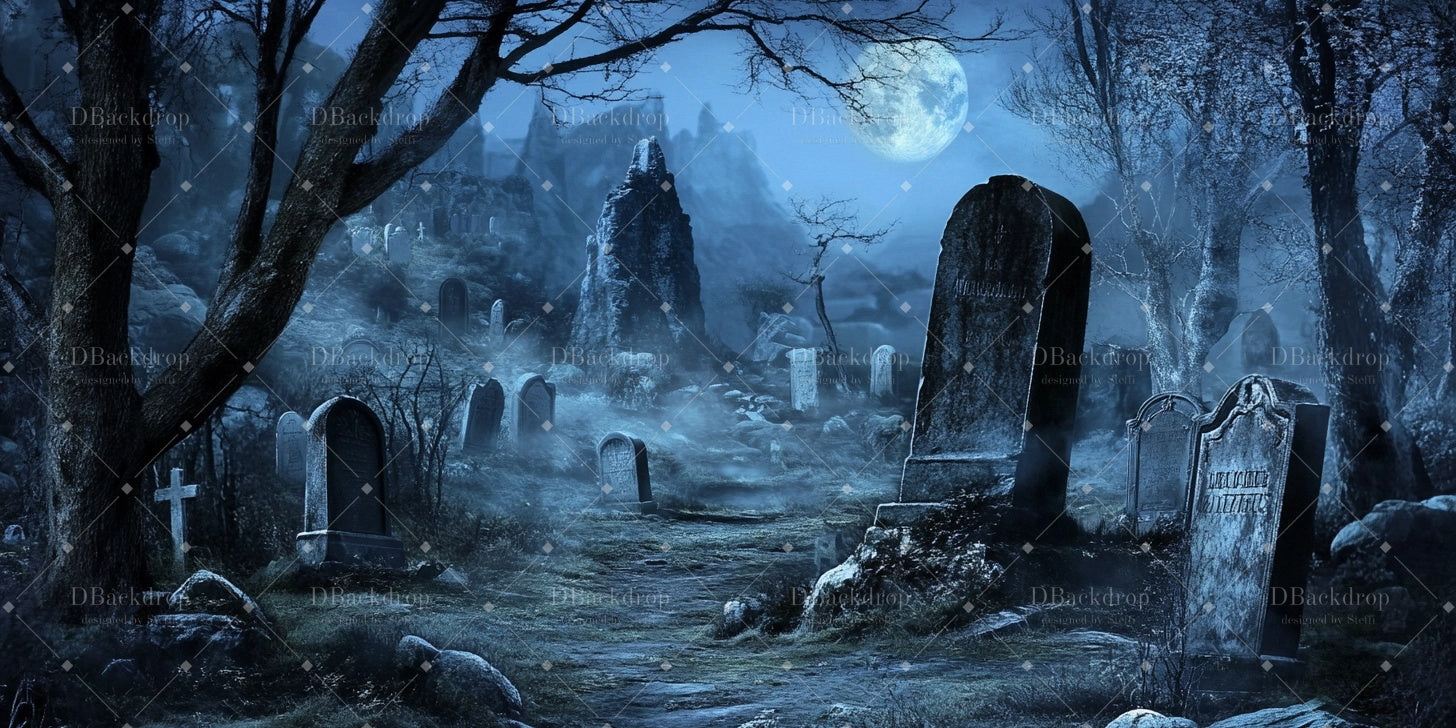 Stage Backdrops Gloomy Graveyard Backdrops for Theater CSH59-T2