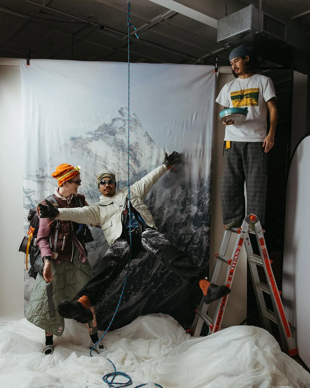 Winter Snow Mountain Photo Booth Backdrop  J02812