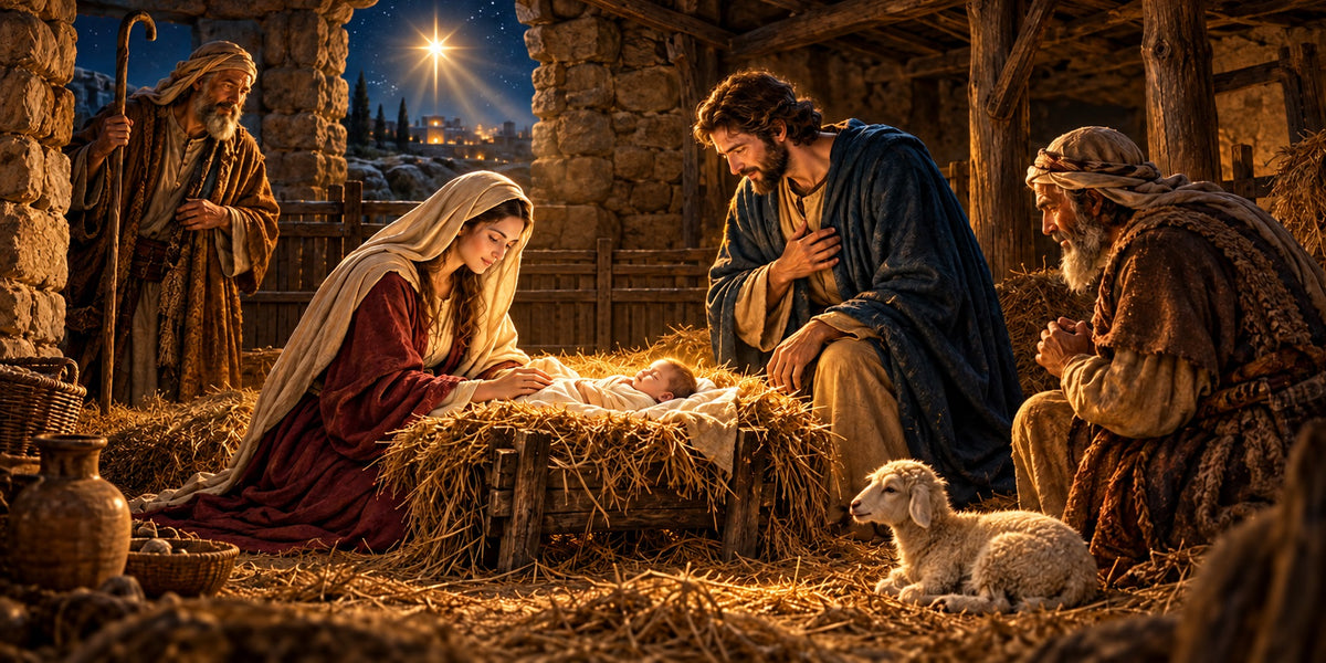 Nativity Christmas Garage Door Cover Starry Jesus Manger Christmas Garage Door Cover HQ610-10-2 Car