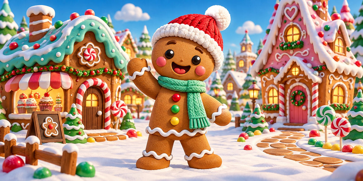 Gingerbread Christmas Garage Door Cover Snow Candy Village Christmas Garage Door Cover HQ610-103-2 Car