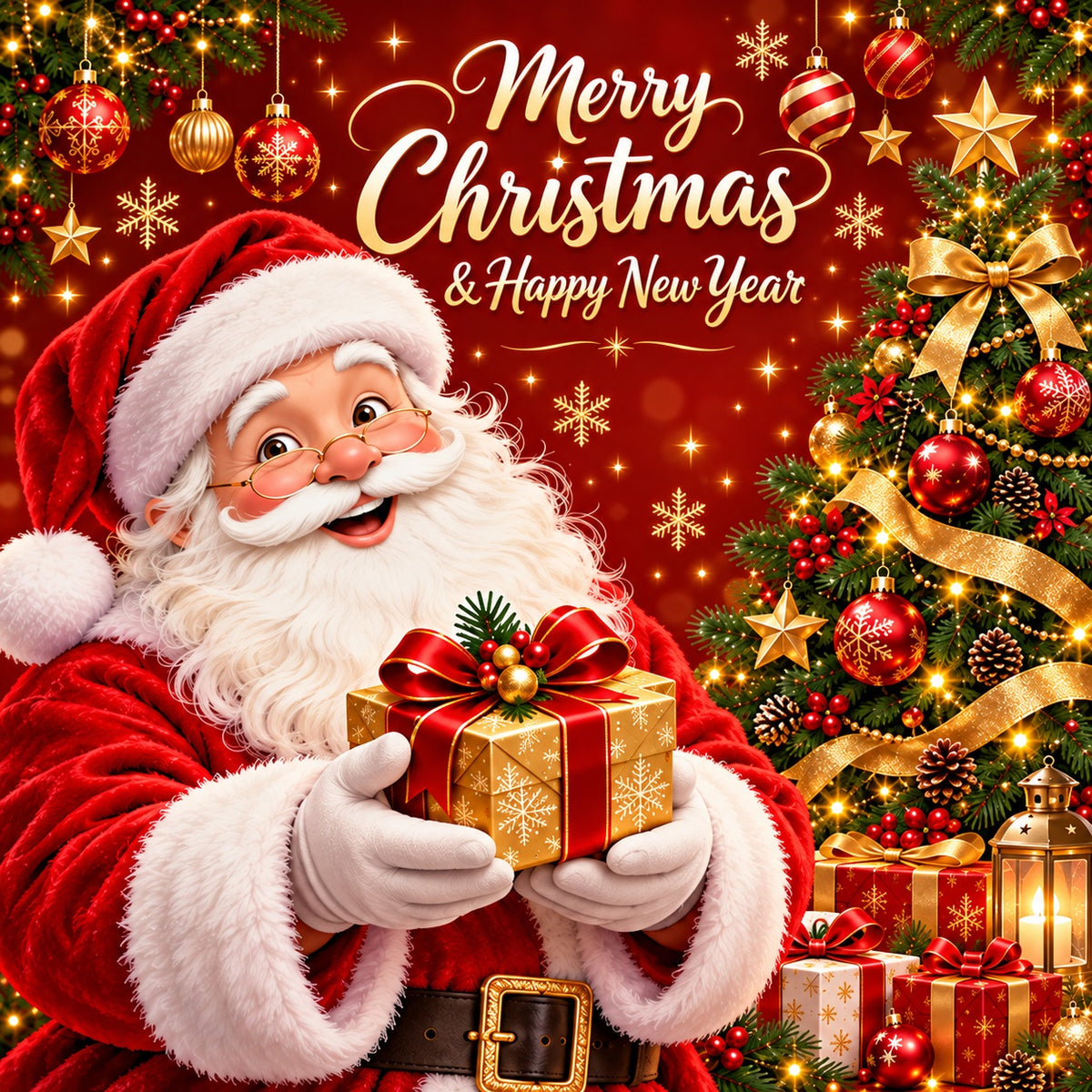 Merry Christmas Garage Door Cover Santa Gift Tree Christmas Garage Door Banner HQ610-106-1 Car